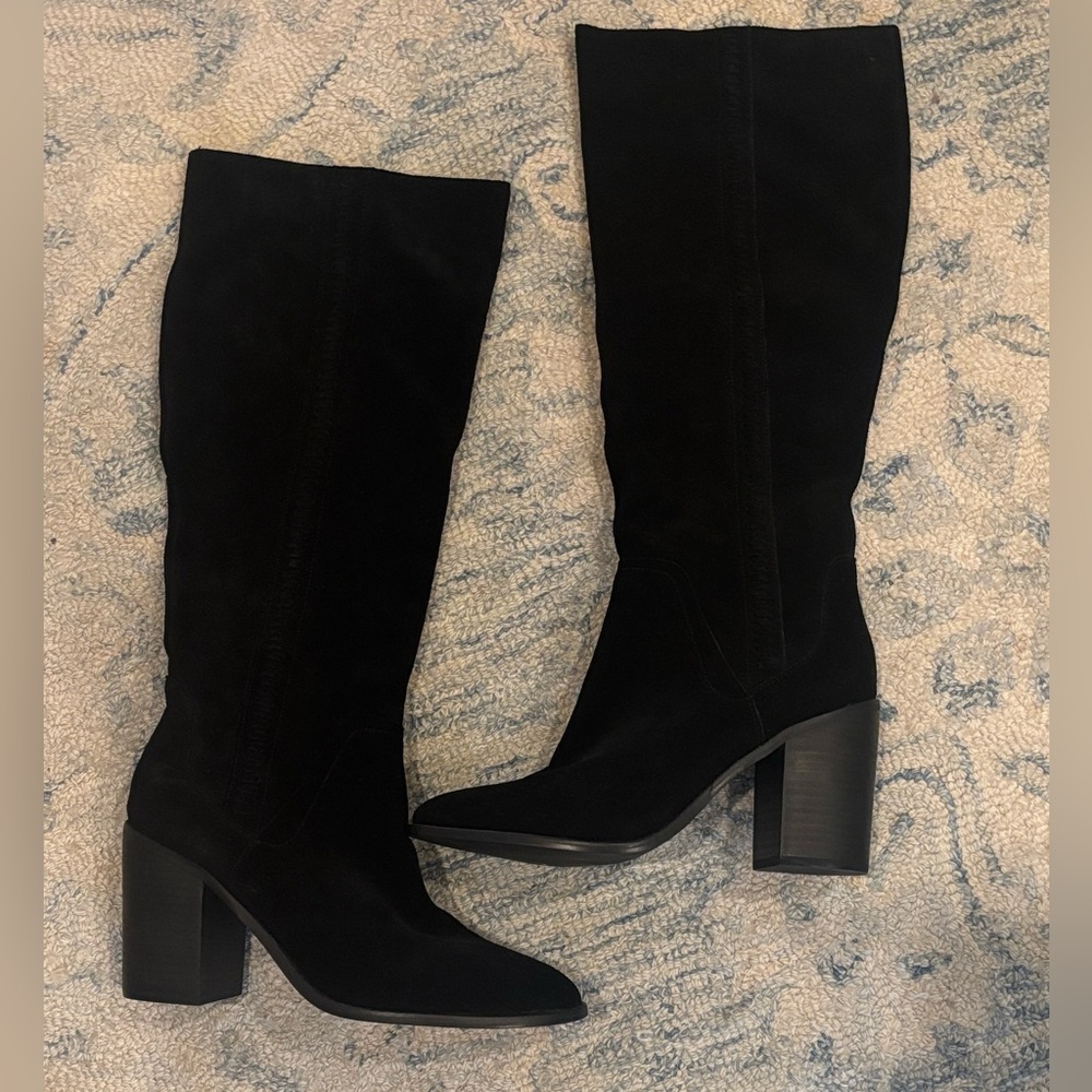 Steve Madden Roxanna Black Suede Leather Knee-High Women's Boots NWOT